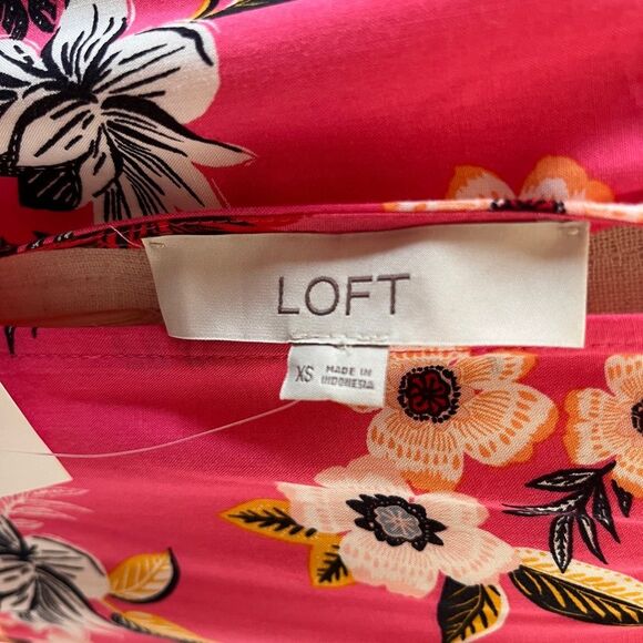 LOFT Zinnia Pink Floral Halter Maxi Dress XS NWT - Picture 7 of 8